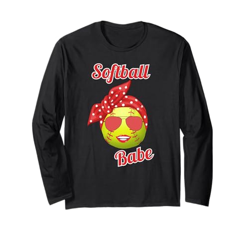 Cute Softball Babe Sports Athlete Damen Softball Vibes Langarmshirt von Baseball Kids Stuff Athletic Girls Softball Team