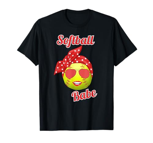 Cute Softball Babe Sports Athlete Damen Softball Vibes T-Shirt von Baseball Kids Stuff Athletic Girls Softball Team