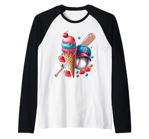 Baseball-Eiscreme, bunt, Jugendliche, für Jungen, Aquarell Raglan Baseball-Eiscreme, bunt, Jugendliche, für Jungen, Aquarell Raglan von Baseball Lover