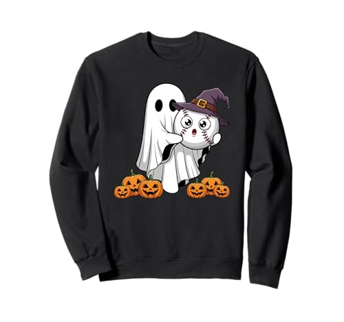 Lustiger Geist Baseball Kürbis Halloween Kinder Herren Damen Sweatshirt von Baseball Lovers Cute Halloween Outfits Boy Girl