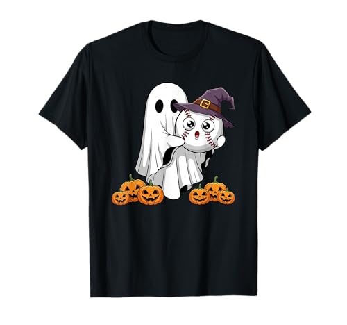 Lustiger Geist Baseball Kürbis Halloween Kinder Herren Damen T-Shirt von Baseball Lovers Cute Halloween Outfits Boy Girl