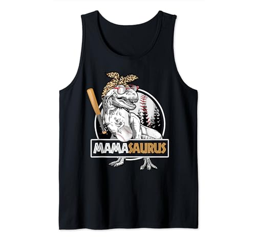 Baseball Mama Leopard Baseball Muttertag Mamasaurus Tank Top von Baseball Mom Leopard Mamasaurus Tee