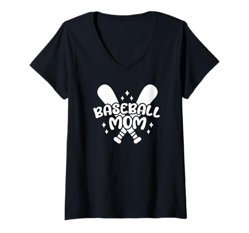 Damen Baseball Mom - Lustige Baseball-Mama T-Shirt mit V-Ausschnitt Damen Baseball Mom - Lustige Baseball-Mama T-Shirt mit V-Ausschnitt von Baseball Mom