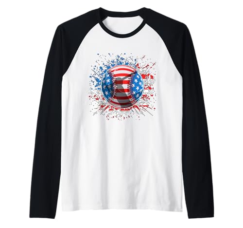 American Flag Baseball 4. Juli Retro Baseball Drip Boys Raglan von Baseball Player Shirt Apparel