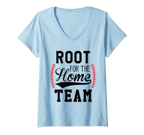 Damen Root for The Home Team Baseball Mom Funny Baseball Game Day T-Shirt mit V-Ausschnitt Damen Root for The Home Team Baseball Mom Funny Baseball Game Day T-Shirt mit V-Ausschnitt von Baseball Shirts Women Root for the Home Team Shirt