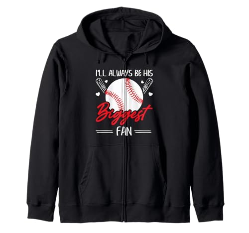Baseball Mama Papa Ich Bin Immer Sein größter Fan Kapuzenjacke von Baseball Softball Dad Mom Shirts