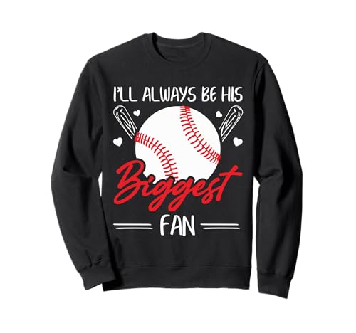 Baseball Mama Papa Ich Bin Immer Sein größter Fan Sweatshirt von Baseball Softball Dad Mom Shirts