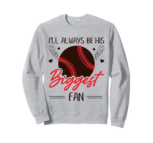 Baseball Mama Papa Ich Bin Immer Sein größter Fan Sweatshirt von Baseball Softball Dad Mom Shirts