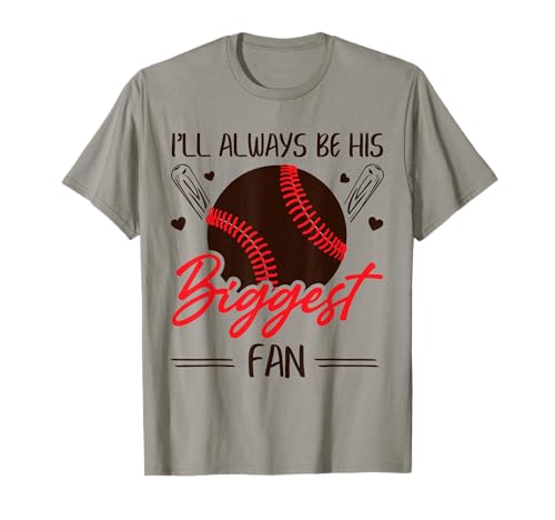 Baseball Mama Papa Ich Bin Immer Sein größter Fan T-Shirt von Baseball Softball Dad Mom Shirts
