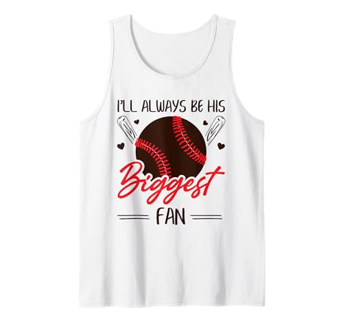 Baseball Mama Papa Ich Bin Immer Sein größter Fan Tank Top von Baseball Softball Dad Mom Shirts