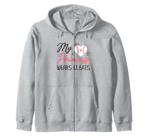 Baseball Mama Papa Meine Prinzessin trägt Stollen Kapuzenjacke von Baseball Softball Dad Mom Shirts