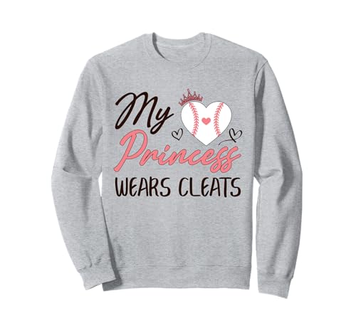 Baseball Mama Papa Meine Prinzessin trägt Stollen Sweatshirt von Baseball Softball Dad Mom Shirts