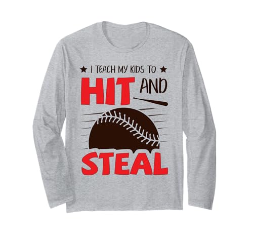 Ich bringe Meinen Kindern bei, Softball-Baseball zu Schlagen und zu stehlen Mama Papa Langarmshirt von Baseball Softball Dad Mom Shirts