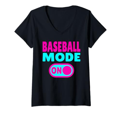 Damen Baseball Mode ON - amerikanischer Sport T-Shirt mit V-Ausschnitt Damen Baseball Mode ON - amerikanischer Sport T-Shirt mit V-Ausschnitt von Baseball Sportswear Ball Gear