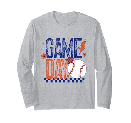 Baseball Mom Coach Mädchen Baseballspieler Retro Blau & Orange Langarmshirt Baseball Mom Coach Mädchen Baseballspieler Retro Blau & Orange Langarmshirt von Baseball T-Shirt Co.