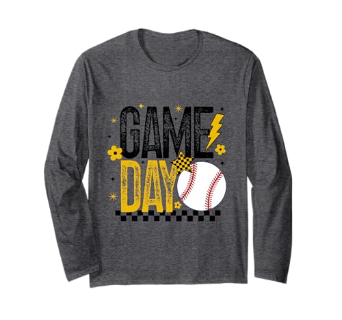 Baseball Mom Coach Mädchen Baseballspieler Retro Schwarz & Gold Langarmshirt von Baseball T-Shirt Co.