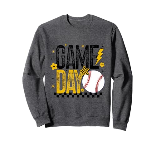 Baseball Mom Coach Mädchen Baseballspieler Retro Schwarz & Gold Sweatshirt von Baseball T-Shirt Co.