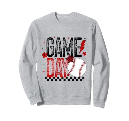 Baseball Mom Coach Mädchen Baseballspieler Retro Schwarz und Rot Sweatshirt von Baseball T-Shirt Co.