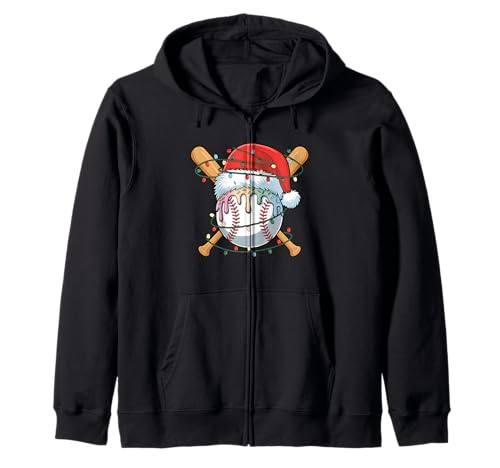 Weihnachts-Baseballspieler, Eiscreme-Weihnachtsmann für Männer und Jungen Kapuzenjacke von Baseball Xmas Ice Cream Dripping