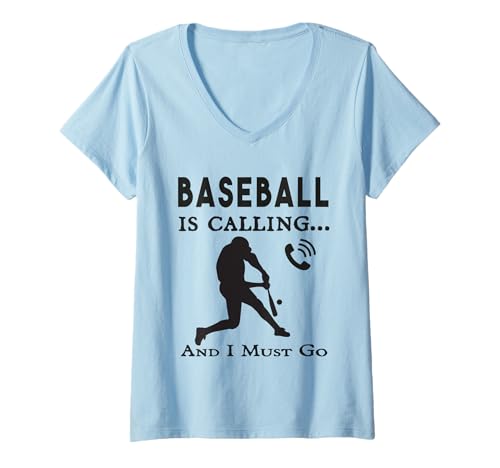 Damen Baseball Ruft und ich muss gehen Humor Baseball T-Shirt mit V-Ausschnitt Damen Baseball Ruft und ich muss gehen Humor Baseball T-Shirt mit V-Ausschnitt von Baseball is Calling and i must Go