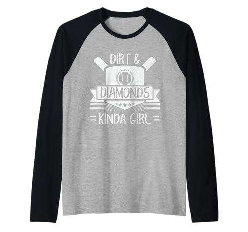 Lustiger niedlicher Baseball-Softball-Heimteller Kinda Girl Raglan von Baseball & Softball Girl Co.