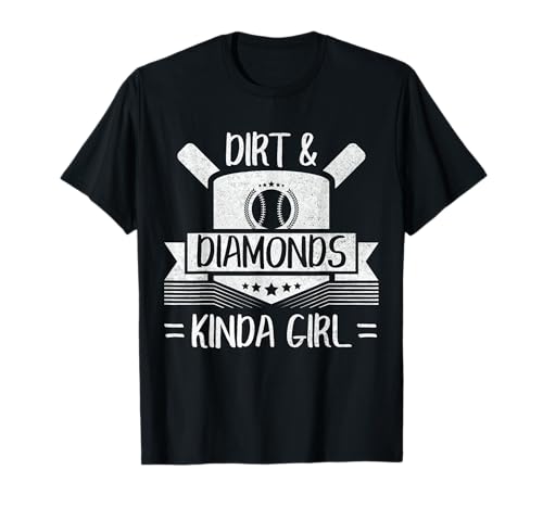 Lustiger niedlicher Baseball-Softball-Heimteller Kinda Girl T-Shirt von Baseball & Softball Girl Co.
