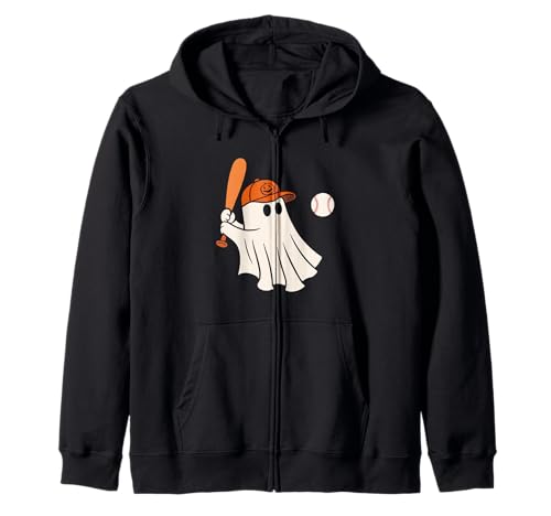 Ghost Baseball Halloween Sport Jungen Mädchen Kinder Kapuzenjacke von BaseballAxis1