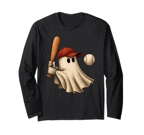 Ghost Baseball Sport Halloween Jungen Mädchen Kinder Langarmshirt Ghost Baseball Sport Halloween Jungen Mädchen Kinder Langarmshirt von BaseballAxis1