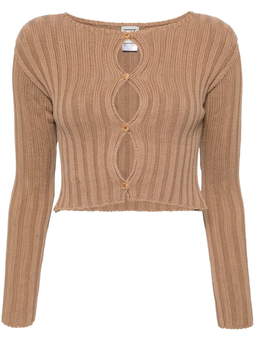 Baserange Macau Cropped-Cardigan aus Bio-Baumwolle - Braun von Baserange