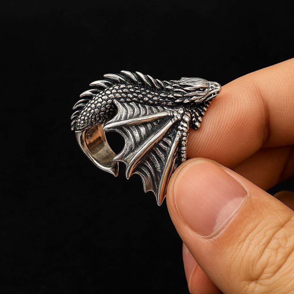 Gothic Punk Drachenring - Vintage Metall Verstellbarer Ring, Makaberer Mittelalter Stil, Unisex Schmuck Geschenk Gothic Punk Drachenring - Vintage Metall Verstellbarer Ring, Makaberer Mittelalter Stil, Unisex Schmuck Geschenk von BaseshopCH