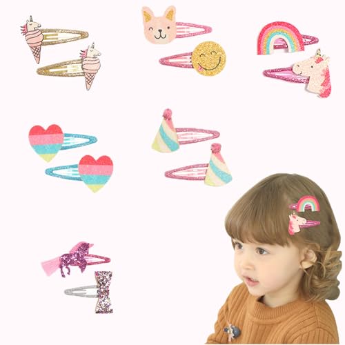 Haarspangen Mädchen,haarspangen Kinder, 6 Paare/12 Pack Glitzer Haarspangen, Niedliche Haarspangen Metall Snap Spangen Funkelnde Für Mädchen Teenager Kleinkinder von Basetousual