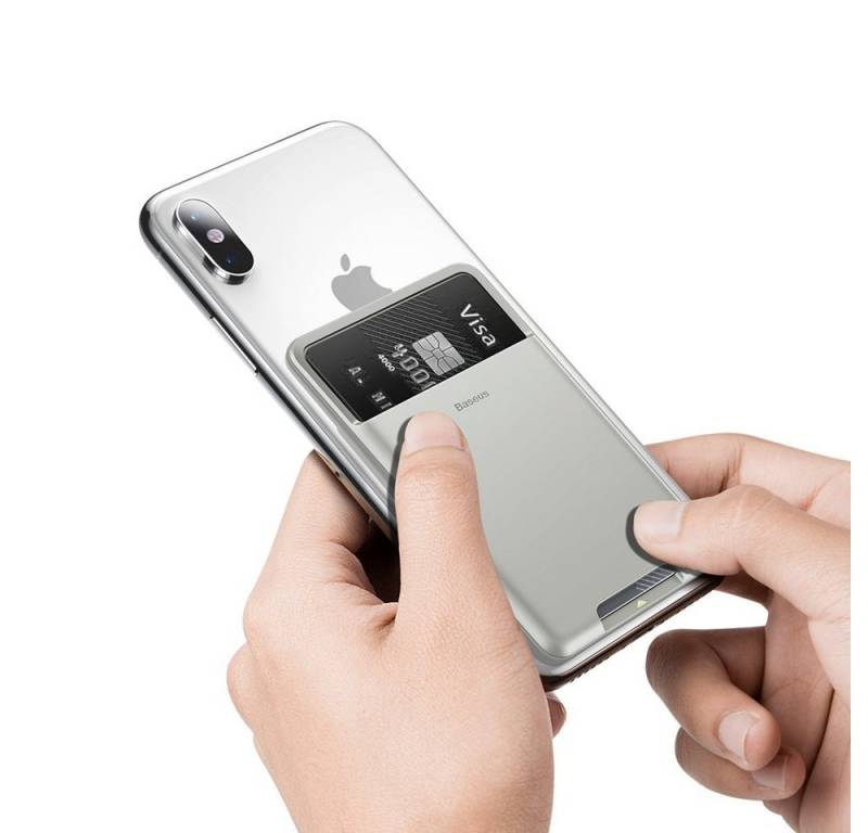 Baseus Kartenetui Selbstklebende Kartentasche für Handy grau (ACKD-B0G) von Baseus