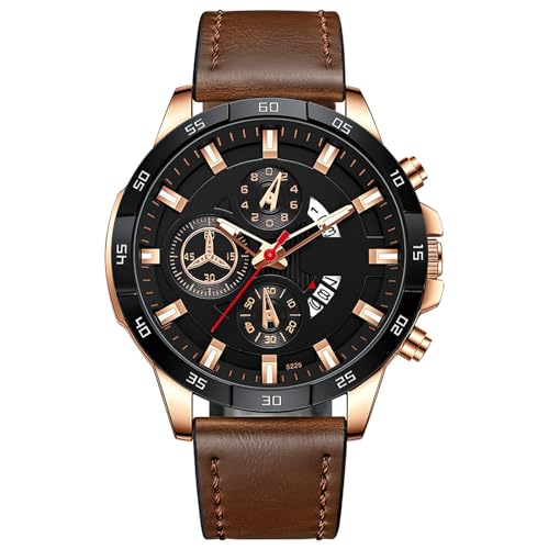 Basfur Herren Analog Quarz Uhr mit Leder Armband Bas-Mon-Ho-103-11 von Basfur