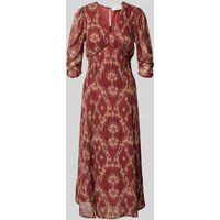 Bash Midikleid mit V-Ausschnitt Modell 'MATSA' in Bordeaux, Größe 36 von Bash
