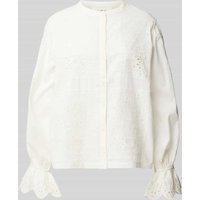 Bash Regular Fit Bluse mit Lochstickerei Modell 'SORAYA' in Ecru, Größe 32 von Bash