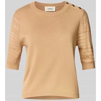 Bash Strickpullover mit 3/4-Ärmel in Camel, Größe 34 von Bash