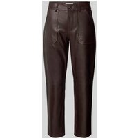 Bash Tapered Fit Hose in Leder-Optik Modell 'KELLY' in Dunkelbraun, Größe 40 von Bash