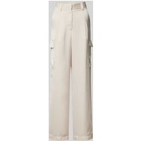 Bash Wide Leg Cargohose in schimmerndem Design Modell 'CARY' in Ecru, Größe 38 von Bash