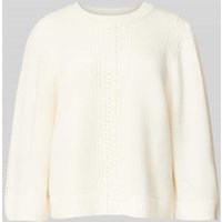 Bash Wollpullover mit Zopfmuster Modell 'JUMPER' in Ecru, Größe 32 von Bash