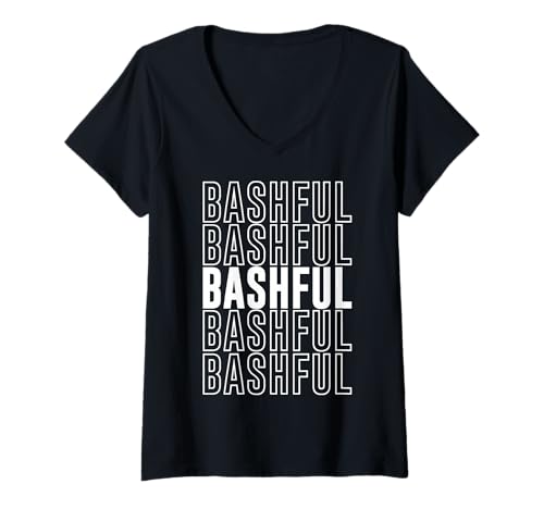 Damen Schüchtern T-Shirt mit V-Ausschnitt Damen Schüchtern T-Shirt mit V-Ausschnitt von Bashful Apparel