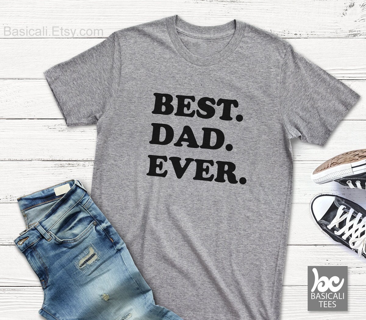 Best Dad Ever Shirt Herren Geburtstagsgeschenk Vater Geschenk Für Ihn Papa Geschenke Daddy Pop von BasiCali