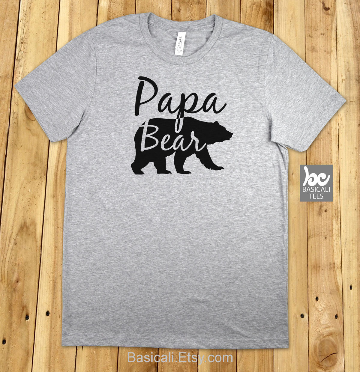 Papa Bär T-Shirt Weiches Baumwoll-Familien-Matching-T-Shirt von BasiCali