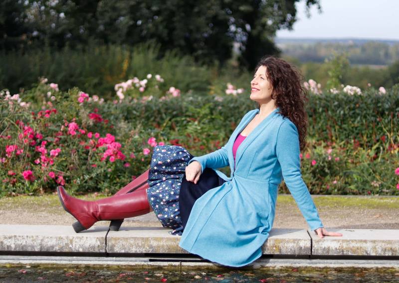 Cardigan Merinowolle Hellblau von BasiaKollek