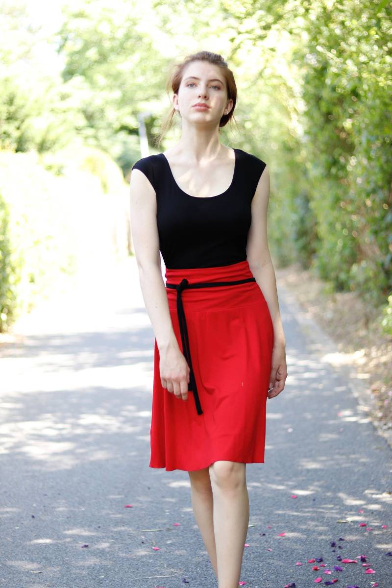 Jerseyrock Gefüttert A-Form Rot von BasiaKollek