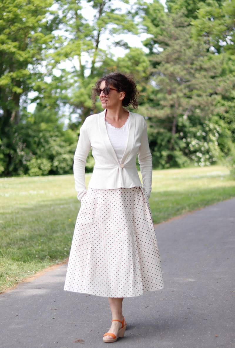 Kurzer Cardigan Jäckchen Baumwolle Creme Meliert Kurzer Cardigan Jäckchen Baumwolle Creme Meliert von BasiaKollek