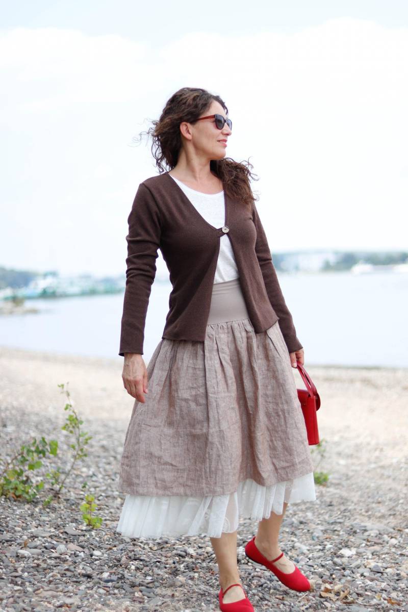 Kurzjacke Strickjacke Merinowolle Braun von BasiaKollek