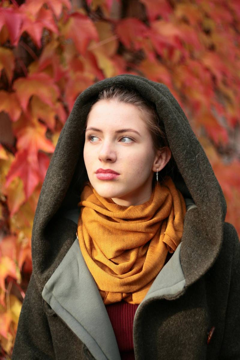 Schlauchschal Loop Merinowolle Ocker Meliert von BasiaKollek