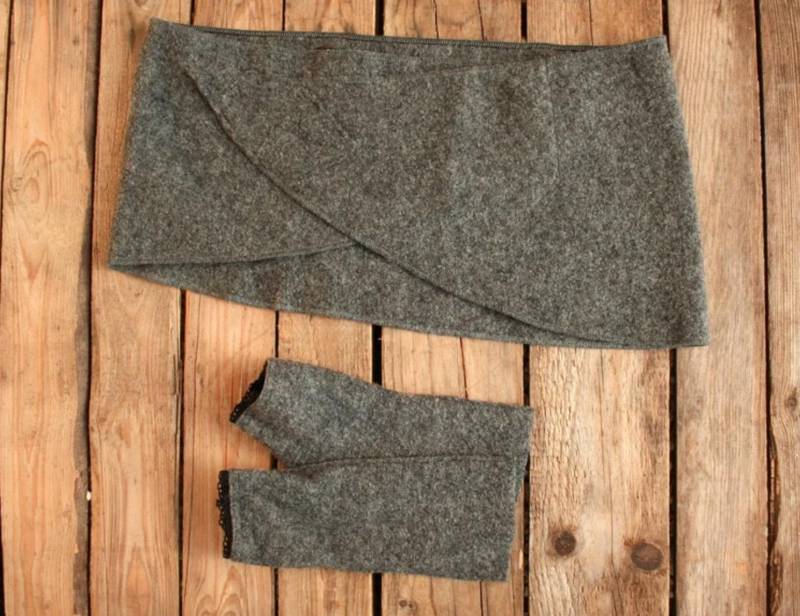 Set Nierengürtel Cacheur & Stulpen Aus Wolle in Grau von BasiaKollek