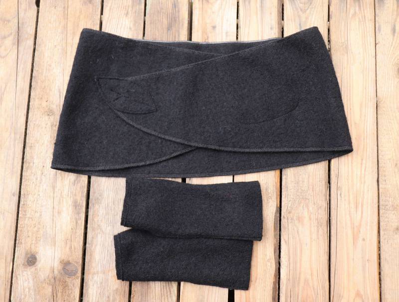 Set Nierengürtel Cacheur & Stulpen Aus Wolle in Schwarz von BasiaKollek