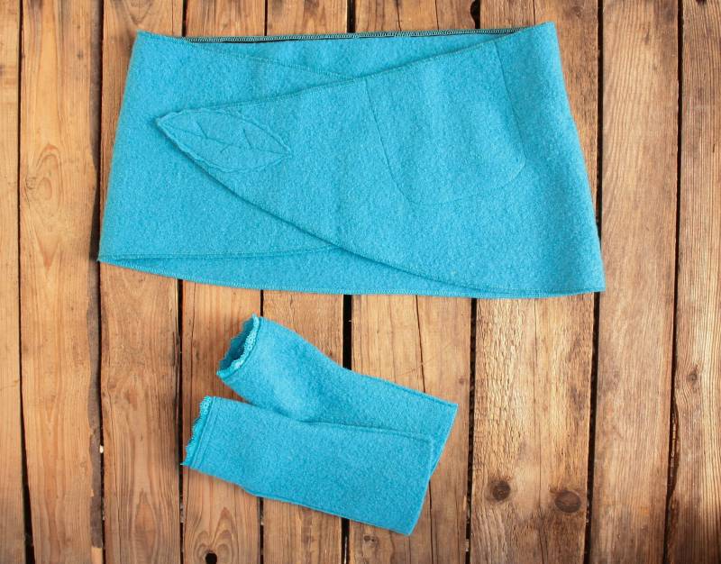 Set Nierengürtel Cacheur & Stulpen Aus Wolle in Türkis von BasiaKollek